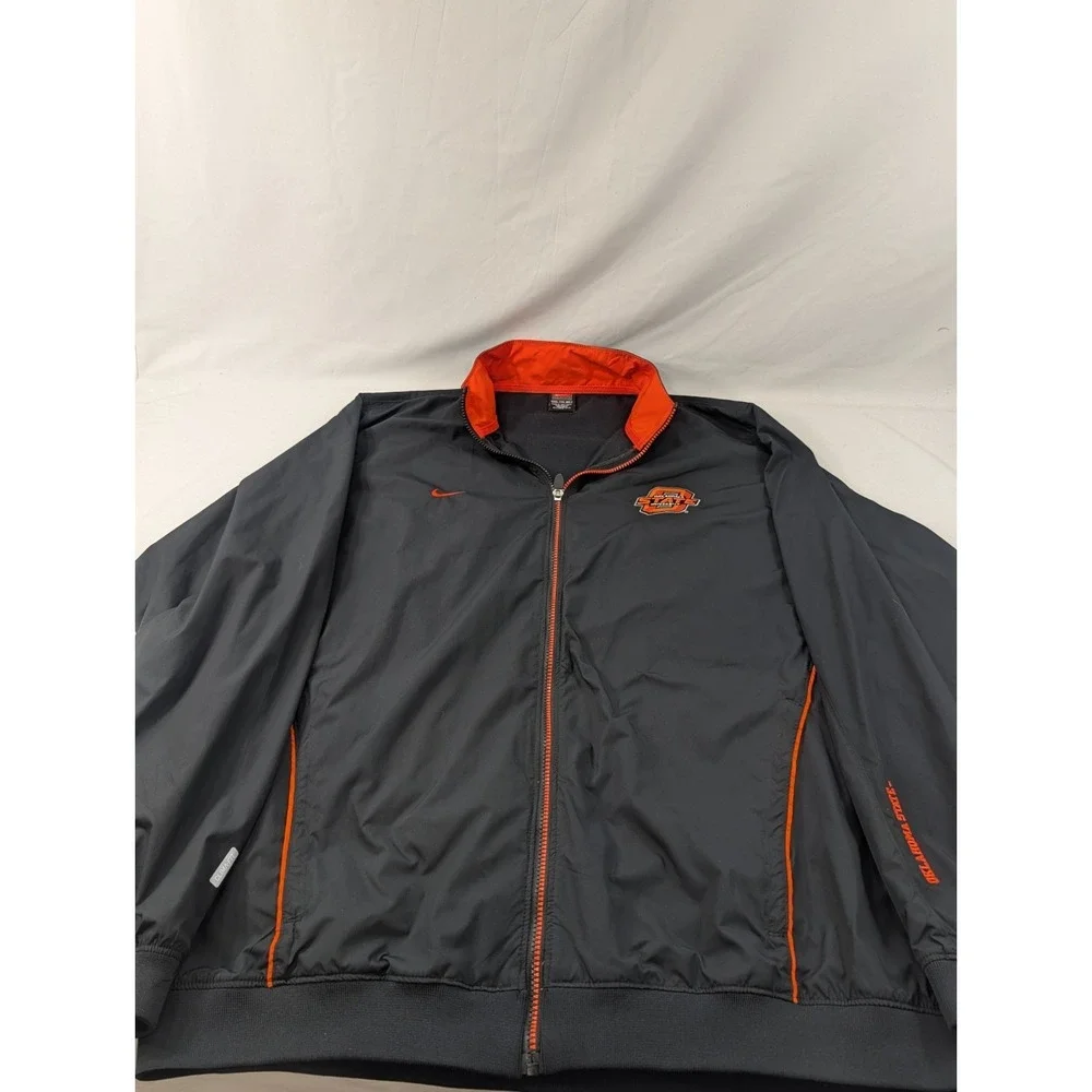vtg y2k Nike Team Oklahoma State Full Zip Pullover Jacket clima fit XXL 90s